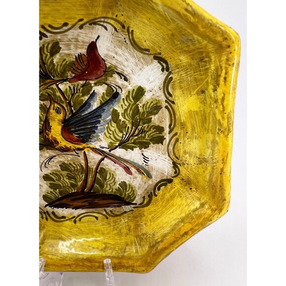 Octagonal Dish Handmade Pottery, Hand Painted # K1267 - Picture 4 of 7